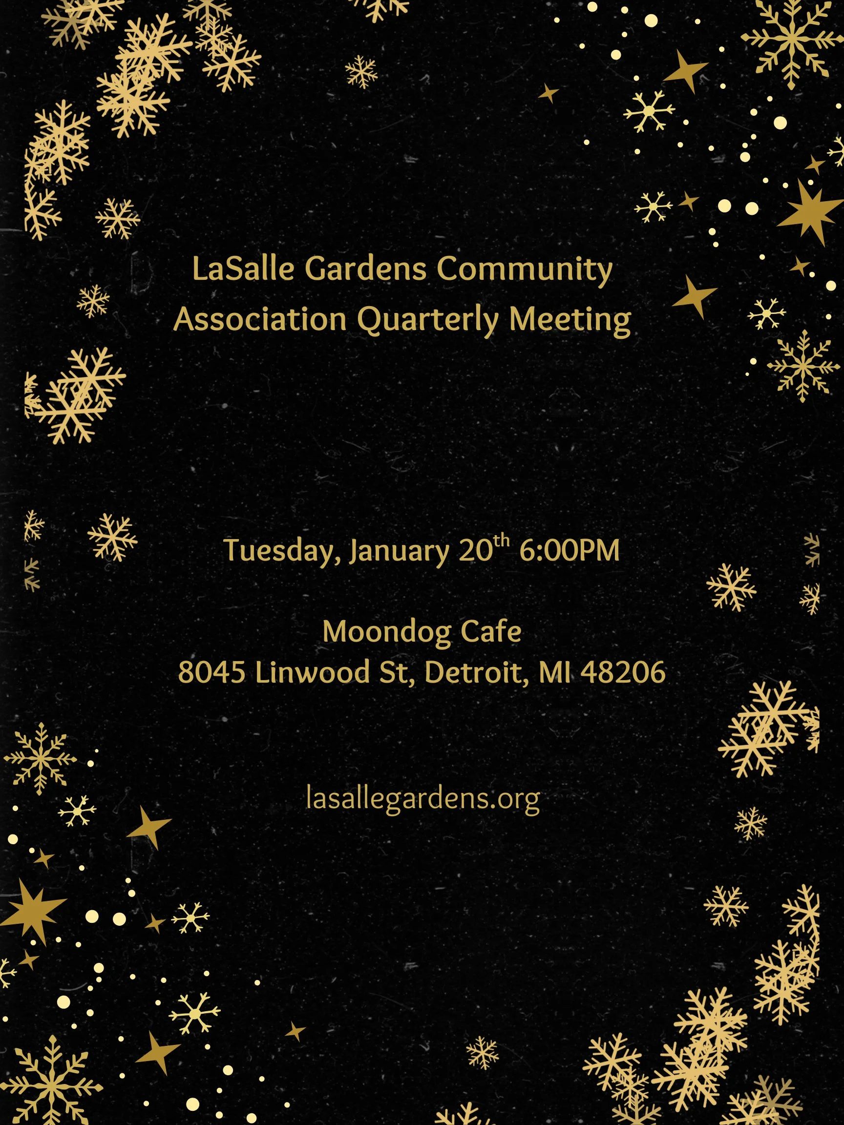 Quarterly meeting flyer, January 20 2026